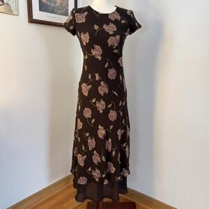 Brown Cottage Core 90s Dress